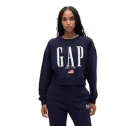 GAP Damen-Pullover mit Logo, locker geschnitten, Marineblaue Uniform, S