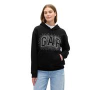 Gap Damen-Sweatshirt mit Logo und Kapuze, Schwarz glänzend, M