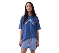 GAP Damen-T-Shirt, kurzärmelig, übergroß, Vintage-Stil, Blau, X-Groß
