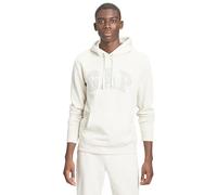 GAP Herren Kapuzenpullover Heritage Logo, Weiß - Unbleached White, X-Large