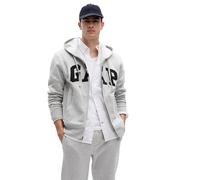 GAP Herren Heritage Logo Full Zip Hoodie, Hell, meliert, Grau, X-Large