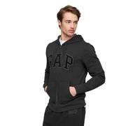 GAP Herren Logo Heritage Hoodie Hooded Full Zip Sweatshirt, Kohlegrau, X-Small