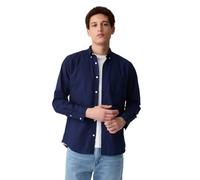 GAP Herren Slim Fit Stretch Poplin Long Sleeve Shirt Hemd mit Button-Down-Kragen, Tapisserie Marineblau, L