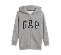GAP Jungen Logo Hoodie Hooded Full Zip Sweatshirt, Hellgrau meliert, XL