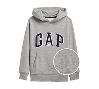GAP Jungen Logo Hoodie Kapuzenpullover, Hellgrau meliert, L