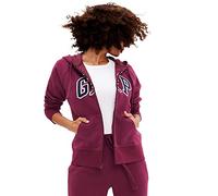 Gap Kapuzenpullover mit Logo für Damen, durchgehendem Reißverschluss, Rubinwein, XL