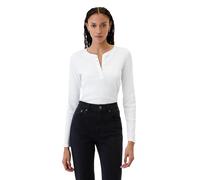 GAP Langärmeliges Henley-Shirt für Damen, Weiß 000, X-Groß