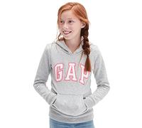 GAP Mädchen Logo Hoodie Kapuzenpullover, Hellgrau meliert, XS