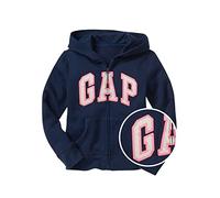 GAP Mädchen Logo Hoodie Kapuzenpullover mit Vollreißverschluss, X-Small