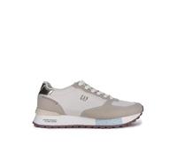 GAP Optima Damen-Sneaker, Retro-Stil, lässig, Beige mit metallischen Details, rutschfeste Gummisohle, weiß, 37 EU