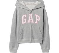 GAP V-FRCH LOGO Mädchenhoodie mit Logo und Reißverschluss, grau, größe M