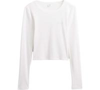 GAP V-JPN LS RIB TEE Damen-Crop-Top, weiß, größe L