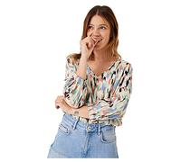Garcia Damen Shirt Long Sleeve Bluse, Whitecap, XS