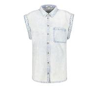 Garcia Damen Shirt Short Sleeve Bluse, Blue Bleach, XS