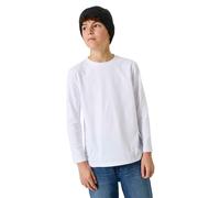Langarmshirt GARCIA, Jungen, Gr. 152/158, weiß, Jersey, Obermaterial: 95% Baumwolle, 5% Elasthan, unifarben, regular fit normal, Rundhals, gerader Abschluss, Shirts Langarmshirt, for BOYS (57890047-15