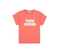 Garcia - Lässiges T-Shirt mit Statement-Print pink/orange - Gr. - XS