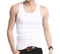 Garcia Pescara 4 x Herren Feinripp Unterhemd Tank Top in schwarz oder weiß Größe S M L XL XXL XXXL Unterwäsche Hemd Shirt Unterleibchen Herrenwäsche Wäsche (Weiß, S)