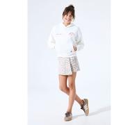 Shorts GARCIA, Mädchen, Gr. 176, N-Gr, ecru, Web, Obermaterial: 97% Baumwolle, 3% Elasthan, kurz, Hosen Shorts, Skort, halb Short halb Rock, im Leo-Look, für Girls (16144962-176) ecru