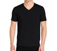 GARDA - 3 Stück Herren Tshirt Halbarm VAusschnitt Unterwäsche Herren 100% gekämmte Baumwolle Art. 0026, Schwarz, XL