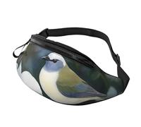 Gardenia Gürteltasche mit Blumen und Vögeln, wasserdicht, Sport, modische Gürteltasche, Umhängetasche, Hüfttasche mit verstellbarem Riemen, große Schultertasche, Geldbörse für Reisen, Wandern