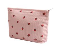 Gardsell Kosmetiktasche für Damen - Cord-Kosmetiktasche, ästhetische Damenhandtaschen, Geldbörsen, lächelnde Punkte, Make-up-Organizer, Aufbewahrung, Make-up-Tasche, Mädchen-Etui, Taschen (Blumen