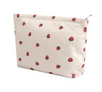 Gardsell Kosmetiktasche für Damen - Cord-Kosmetiktasche, ästhetische Damenhandtaschen, Geldbörsen, lächelnde Punkte, Make-up-Organizer, Aufbewahrung, Make-up-Tasche, Mädchen-Etui, Taschen (Blumen