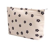 Gardsell Kosmetiktasche für Damen - Cord-Kosmetiktasche, ästhetische Damenhandtaschen, Geldbörsen, lächelnde Punkte, Make-up-Organizer, Aufbewahrung, Make-up-Tasche, Mädchen-Etui, Taschen (Blumen