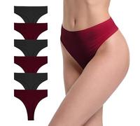 GAREDOB 6er-Pack gerippte Baumwoll-Tangas für Damen, hohe Taille, nahtlose Höschen, Übergröße, hohe Taille, keine Show Unterwäsche, 6 x hohe Tanga-B, 3XL