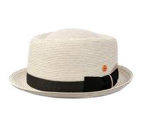 Gareth Classic Pork Pie Strohhut by Mayser weiß-schwarz XL (60-61 cm)
