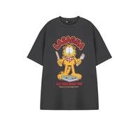 Garfield Graues Kurzarm-T-Shirt für Herren | Eat Your Heart Out Grafik-Cartoon-Charakter-T-Shirt | Offiziell lizenzierte Bekleidung | Retro-Film-Merchandise-