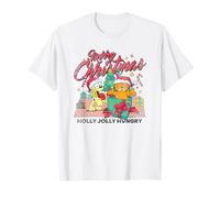 Garfield T-Shirt Merry Christmas, Unisex Erwachsene, Garfield-Fans, Weiß, S, Kurzarm, T-Shirt