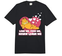 Garfield Valentine's Day Love Me Feed Me Never Leve Me Heart Comfort Colors Adult Heavyweight T-Shirt