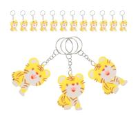 GARIOUANS 15 Stück Niedlicher 3d Tiger Schlüsselanhänger aus Weichem Pvc mit Robustem Metallring als Taschen und Schlüsselanhänger für Täglichen Gebrauch und Klassenzimmerpreise