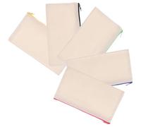 GARIOUANS Canvas Federmäppchen 5 Stück Kleine Kosmetiktasche mit Reißverschluss Tragbare Selbstgemacht Leinwand Tasche für Schule Reisen Büro