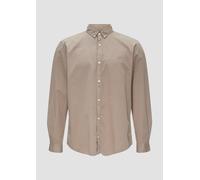 Garment Washed Hemd mit Logo-Stickerei L Beige 2147775.8537.L