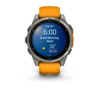Garmin - 010-02904-11 - Smartwatch - Fenix 8 Sapphire - Silikonarmband orange