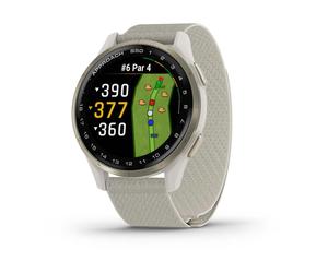 Garmin Approach S50 GPS Golfuhr, ivory nylon/cream gold aluminium