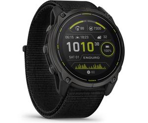 Garmin Enduro 3 Solar Sapphire Schwarz/Carbongrau Titan DLC 26mm Nylonarmband