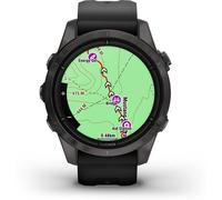 GARMIN EPIX™ PRO (GEN 2) - SAPPHIRE EDITION 42MM Schwarz/Carbongrau Titan DLC mit QuickFit®-Silikon-Armband 20 mm (010-02802-15) ONE SIZE schwarz / grau