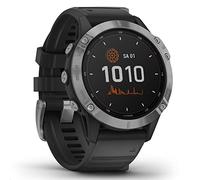 Garmin fenix 6 Solar - GPS-Multisport-Smartwatch mit Solar-Ladefunktion für bis zu 16 Tage Akku. 1,3“ Display und viele vorinstallierte Sport-Apps. Mit Garmin Pay, sehr robust, wasserdicht bis 10 ATM, Silber/Schwarz, 010-02410-00