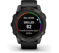 GARMIN FĒNIX® 7 PRO - SAPPHIRE SOLAR EDITION Schwarz/Carbongrau Titan DLC mit QuickFit®-Silikon-Armband 22 mm (010-02777-11) ONE SIZE schwarz / grau