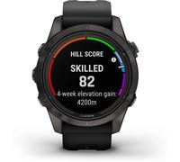 GARMIN FĒNIX® 7S PRO - SAPPHIRE SOLAR EDITION Schwarz/Carbongrau Titan DLC mit QuickFit®-Silikon-Armband 20 mm (010-02776-11) ONE SIZE schwarz / grau
