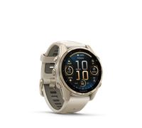 GARMIN fenix 8, 43 mm, AMOLED Sapphire, Nebelgrau/Softgold mit QuickFit-Silikon-Armband 20 mm