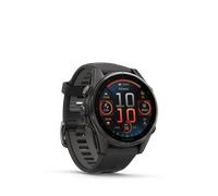 GARMIN fenix 8, 43 mm, AMOLED Sapphire, Schwarz/Carbongrau Titan mit QuickFit-Silikon-Armband 20 mm