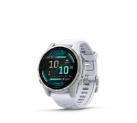Garmin fenix 8 - 43 mm AMOLED Steinweiss/Silber mit QuickFit-Silikon-Armband 20 mm Smartwatch - PayPal 0 % Finanzierung