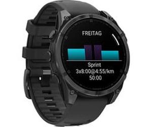 Garmin fēnix 8 - 47 mm, AMOLED, Smartwatch Schwarz/Schiefergrau, Silikon-Armband, Edelstahl