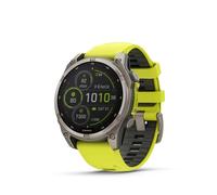 Garmin fenix 8 - 47 mm, SOLAR Sapphire, Graphit/Titanium Titan mit QuickFit Silikon-Armband 22 mm in Gelb