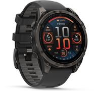 Garmin fenix 8 47mm AMOLED Sapphire Schwarz/Carbongrau Titan DLC 22mm Silikonarmband