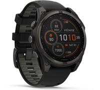 Garmin fenix 8 47mm Solar Sapphire Graphit/Carbongrau Titan DLC 22mm Silikonarmband