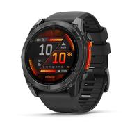 Garmin Fenix 8, 51 mm, GPS-Multisport-Smartwatch, Schwarz/Schiefergrau | AMOLED Display, bis zu 29 Tage Akkulaufzeit, LED-Taschenlampe, 80+ Sport-Apps, internationale Topokarten, Silikonarmband